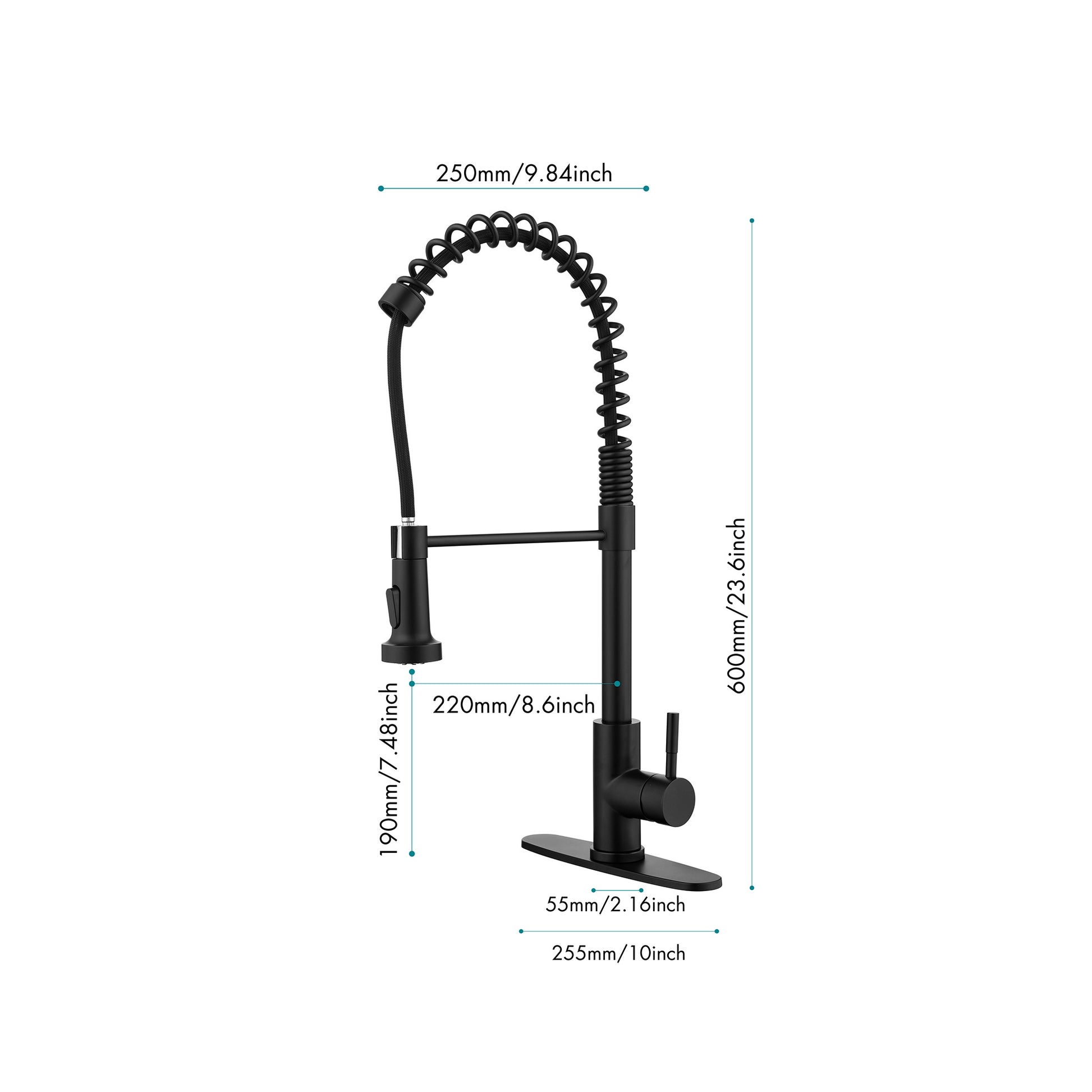 Solid Brass Single Handle Single Rod Downward Spring Kitchen Sink Faucet