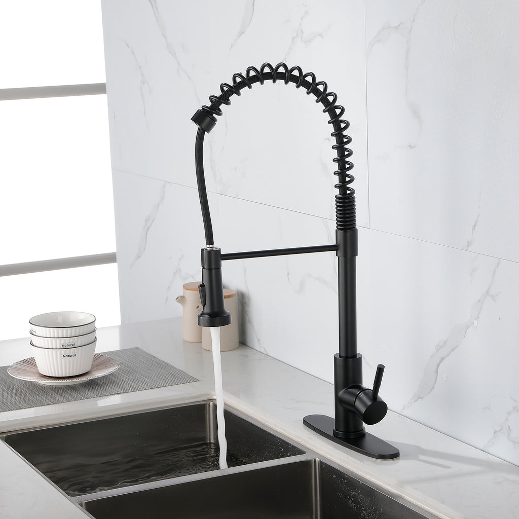 Solid Brass Single Handle Single Rod Downward Spring Kitchen Sink Faucet