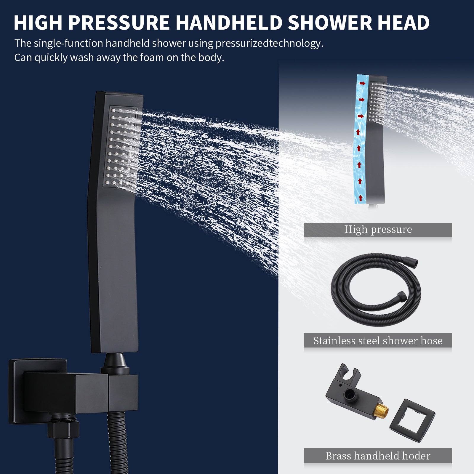 Shower System Shower Faucet Combo Set Wall Mounted With 10  Rainfall Shower Head And Handheld Shower Faucet  Matte Black Finish With Brass Valve Rough In