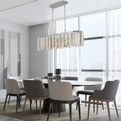 Modern Oval Crystal Chandelier Luxury Home Decor Fixtures - No Bulbs Unavailable Platform