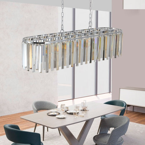 Modern Oval Crystal Chandelier Luxury Home Decor Fixtures - No Bulbs Unavailable Platform