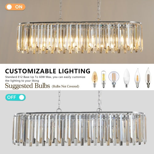 Modern Oval Crystal Chandelier Luxury Home Decor Fixtures - No Bulbs Unavailable Platform