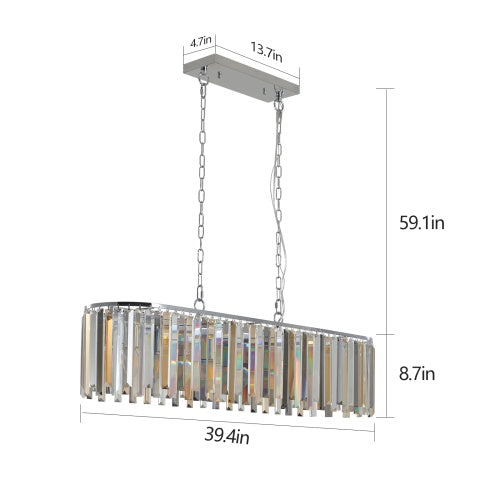 Modern Oval Crystal Chandelier Luxury Home Decor Fixtures - No Bulbs Unavailable Platform
