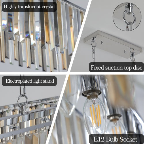 Modern Oval Crystal Chandelier Luxury Home Decor Fixtures - No Bulbs Unavailable Platform