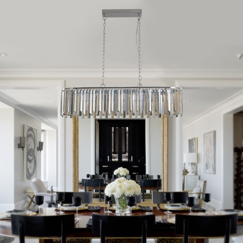 Modern Oval Crystal Chandelier Luxury Home Decor Fixtures - No Bulbs Unavailable Platform