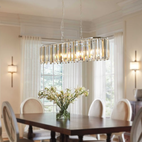 Modern Oval Crystal Chandelier Luxury Home Decor Fixtures - No Bulbs Unavailable Platform